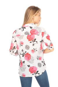 Button Down Floral Printed Tunic