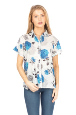 Load image into Gallery viewer, Floral Short Sleeve Button Down Shirt
