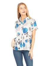 Load image into Gallery viewer, Floral Short Sleeve Button Down Shirt
