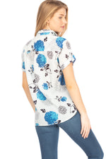 Load image into Gallery viewer, Floral Short Sleeve Button Down Shirt
