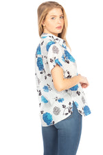 Load image into Gallery viewer, Floral Short Sleeve Button Down Shirt
