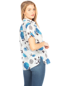 Floral Short Sleeve Button Down Shirt