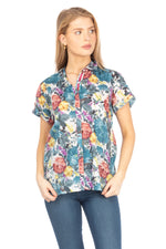 Load image into Gallery viewer, Floral Short Sleeve Button Down Shirt
