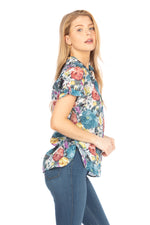 Load image into Gallery viewer, Floral Short Sleeve Button Down Shirt
