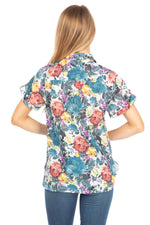 Load image into Gallery viewer, Floral Short Sleeve Button Down Shirt
