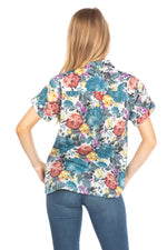 Load image into Gallery viewer, Floral Short Sleeve Button Down Shirt
