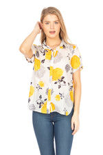 Load image into Gallery viewer, Floral Short Sleeve Button Down Shirt
