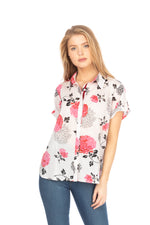 Load image into Gallery viewer, Floral Short Sleeve Button Down Shirt
