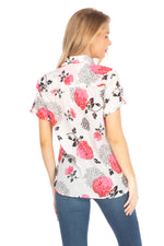 Load image into Gallery viewer, Floral Short Sleeve Button Down Shirt
