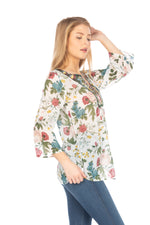 Load image into Gallery viewer, Floral Boho Tunic with Embroidery
