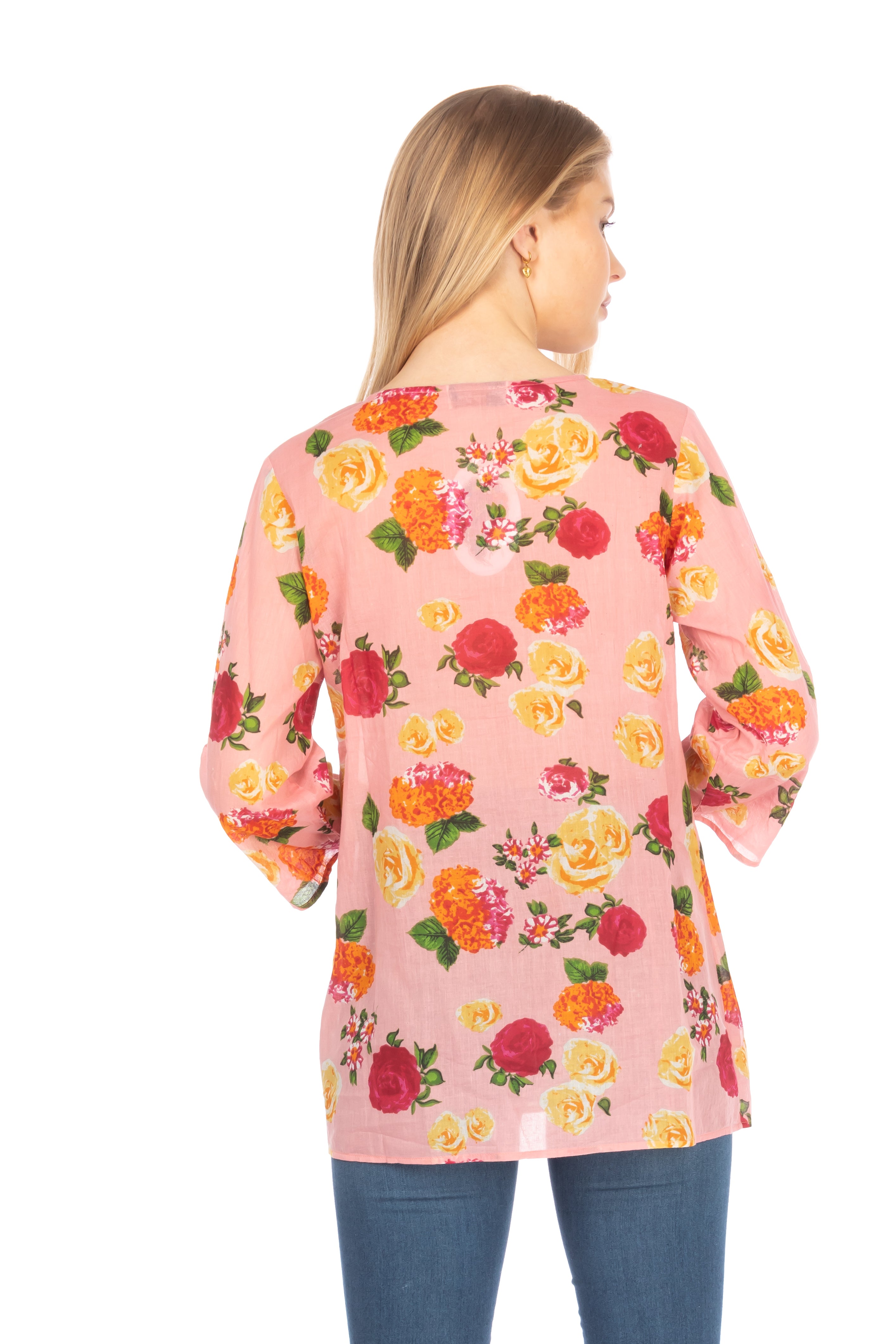 Floral Boho Tunic with Embroidery