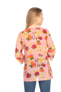 Floral Boho Tunic with Embroidery