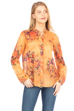 Load image into Gallery viewer, Floral Boho Button-Down Top with Draw Strings
