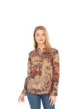 Load image into Gallery viewer, Floral Boho Button-Down Top with Draw Strings
