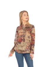 Load image into Gallery viewer, Floral Boho Button-Down Top with Draw Strings
