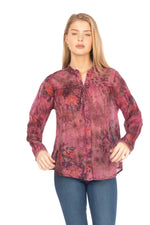 Load image into Gallery viewer, Floral Boho Button-Down Top with Draw Strings
