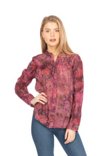 Load image into Gallery viewer, Floral Boho Button-Down Top with Draw Strings
