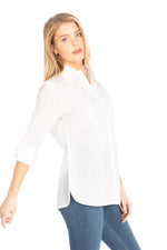 Load image into Gallery viewer, White Button Down Shirt with Paisley Embroidery
