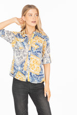 Load image into Gallery viewer, Patchwork Print Button-Down Shirt
