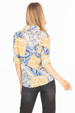 Load image into Gallery viewer, Patchwork Print Button-Down Shirt
