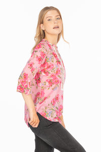 Floral Printed Tunic with Paisley Embroidery