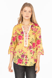 Floral Printed Tunic with Paisley Embroidery