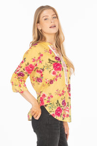 Floral Printed Tunic with Paisley Embroidery