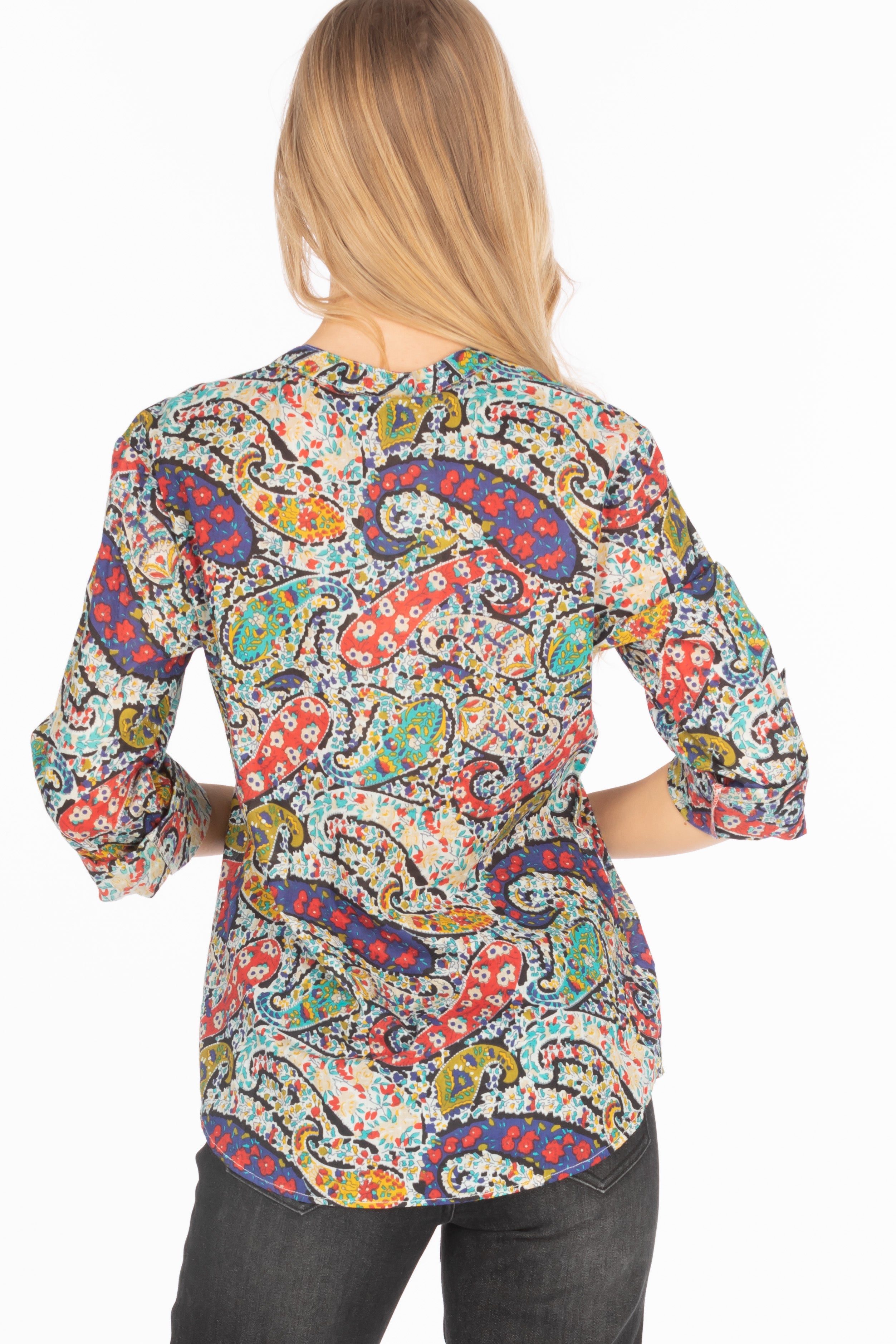 Paisley Printed Tunic with Embroidery