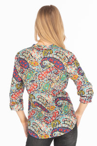 Paisley Printed Tunic with Embroidery