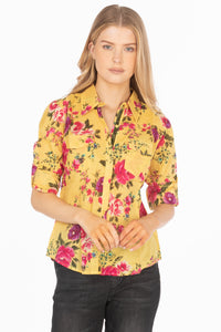 Floral Print Button-Down Shirt