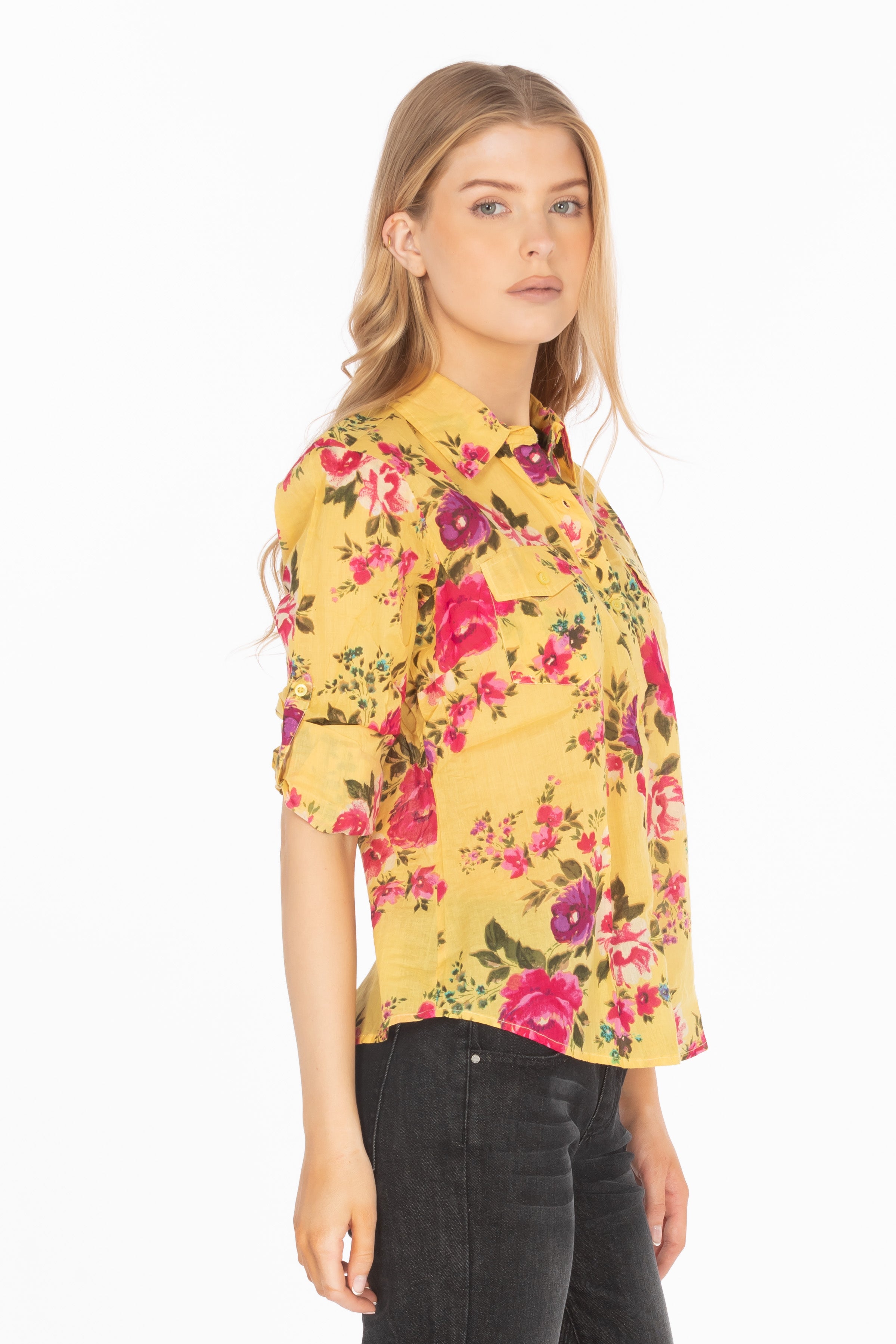 Floral Print Button-Down Shirt