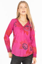 Load image into Gallery viewer, Vintage Floral Printed V-neck Tunic
