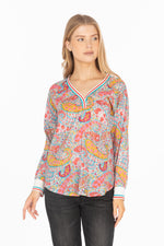 Load image into Gallery viewer, Floral Paisley V-neck Tunic
