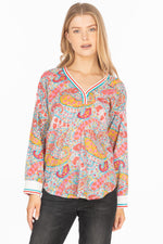 Load image into Gallery viewer, Floral Paisley V-neck Tunic
