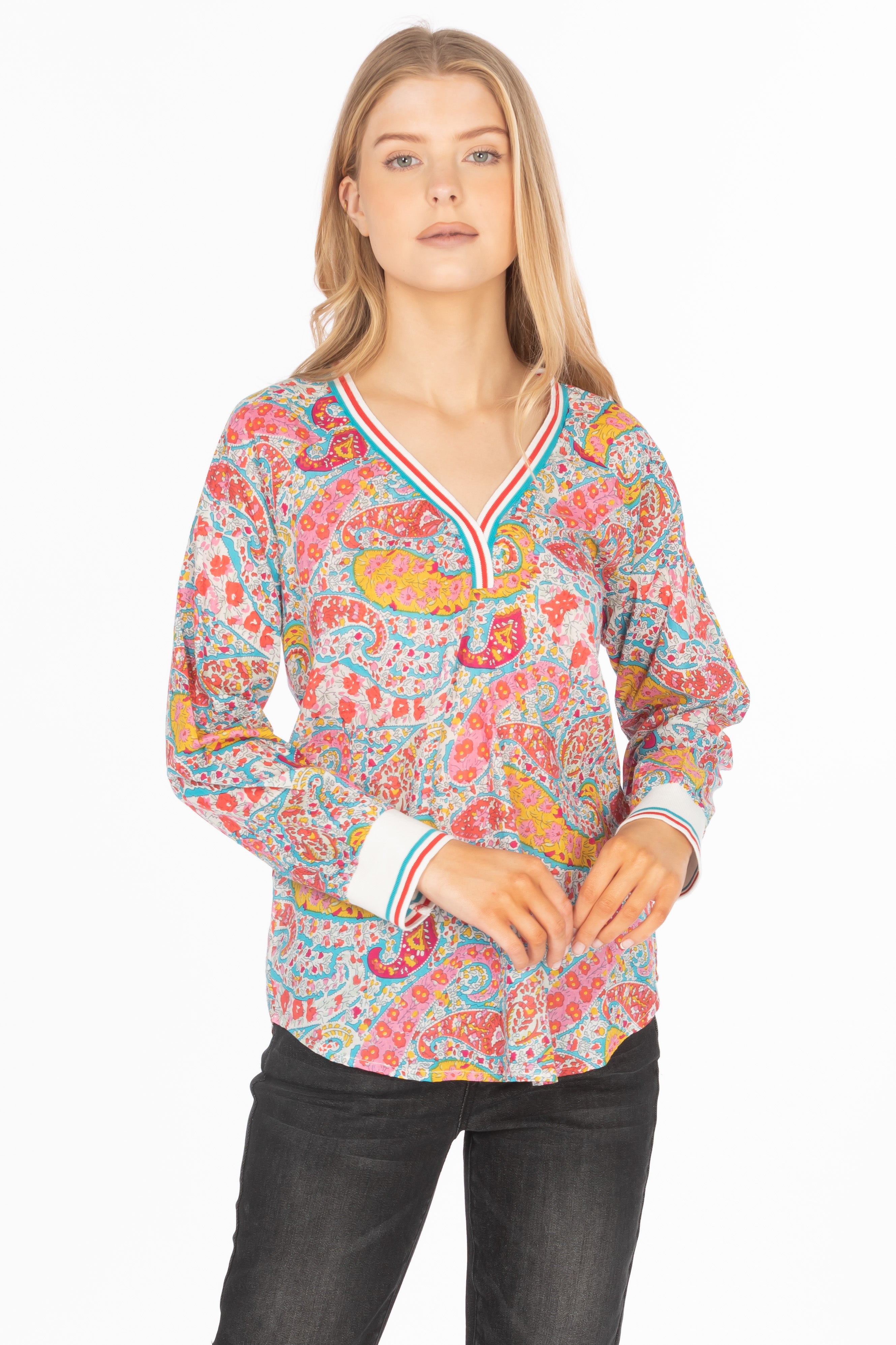 Floral Paisley V-neck Tunic