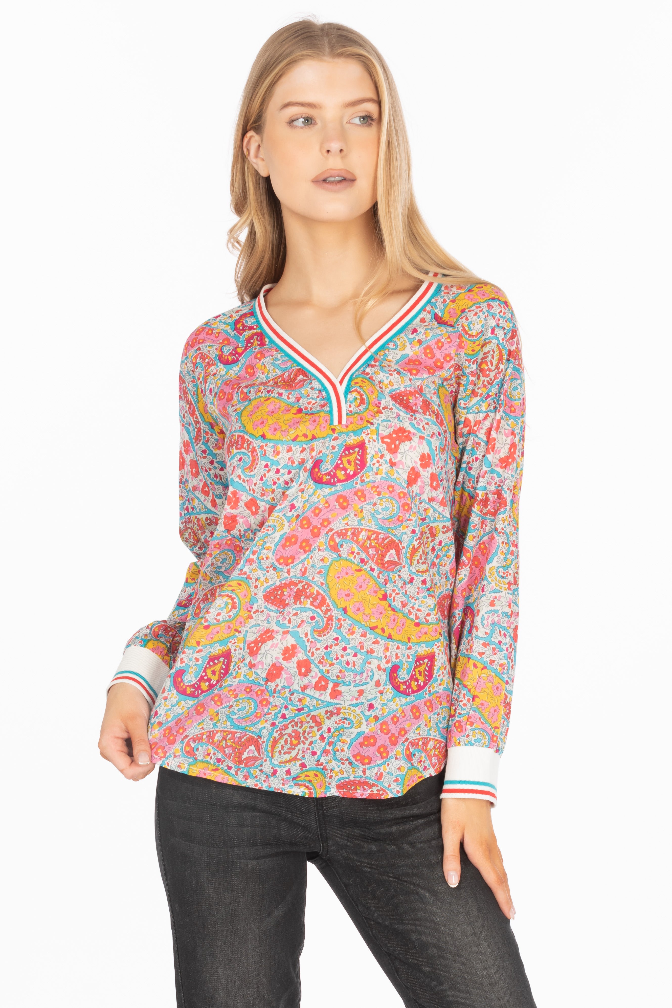 Floral Paisley V-neck Tunic