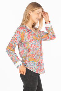 Floral Paisley V-neck Tunic