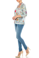 Load image into Gallery viewer, Floral Boho Top with Draw Strings
