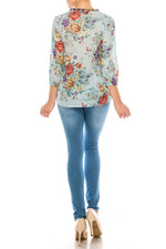 Load image into Gallery viewer, Floral Boho Top with Draw Strings
