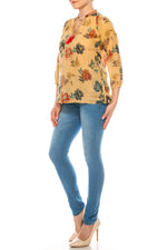 Load image into Gallery viewer, Floral Boho Top with Draw Strings
