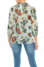 Load image into Gallery viewer, Floral Boho Top with Draw Strings
