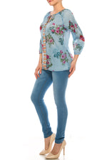 Load image into Gallery viewer, Floral Peasant Top with Embroidery
