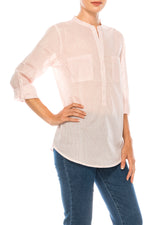 Load image into Gallery viewer, Striped Half Button Down Tunic
