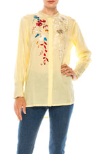 Load image into Gallery viewer, Button-down Boho Top with Embroidery
