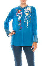 Load image into Gallery viewer, Button-down Boho Top with Embroidery
