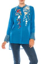 Load image into Gallery viewer, Button-down Boho Top with Embroidery
