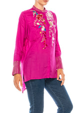 Load image into Gallery viewer, Button-down Boho Top with Embroidery
