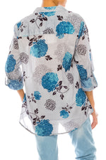 Load image into Gallery viewer, Floral Printed Button-Down Tunic with Vintage Wash
