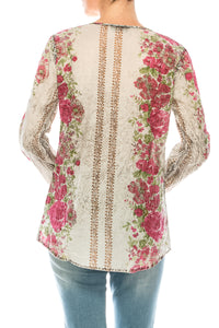 Vintage Boho Blouse with Embroidery and Drawstrings