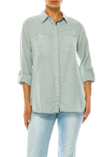 Load image into Gallery viewer, Garment Dyed Blue Linen Shirt
